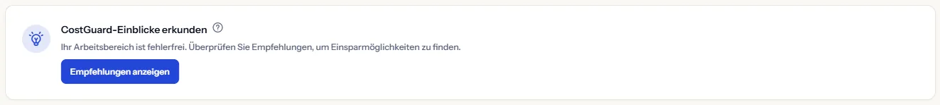 Die Karte der nächsten empfohlenen Aktion mit einem Titel, einem erklärenden Satz und einer Schaltfläche.